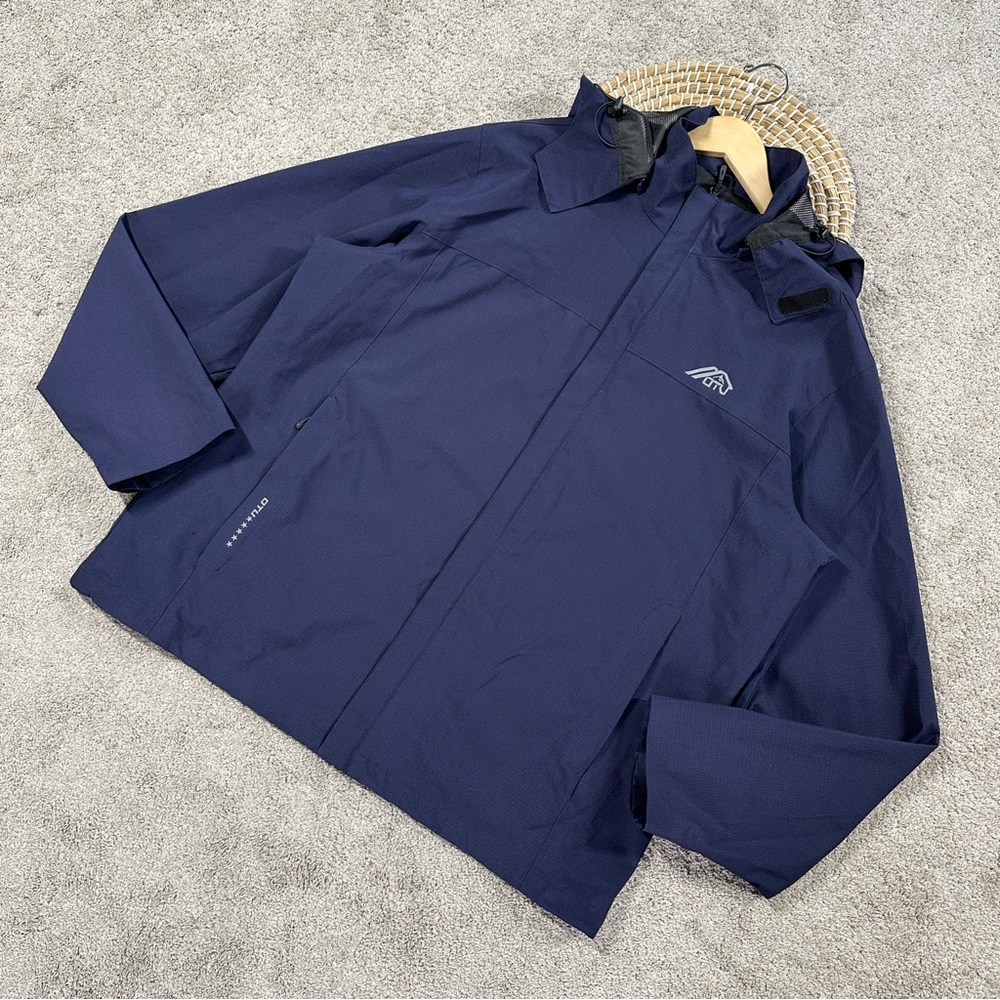 OTU Men’s Lightweight Waterproof Hooded Rain Jacket Full Zip in Purple XL